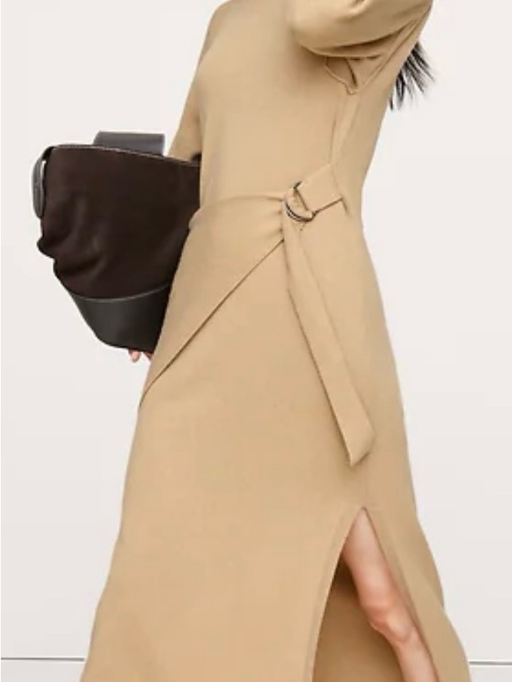 Banana Republic Taupe Knit Maxi Dress with Draped Waist